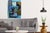 Fine art collage painting by artist Martha Holden..Several of the photos show the art in a room setting. This painted...