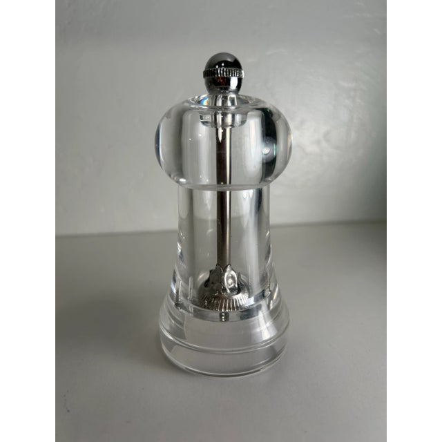 Modern Vintage Peugeot Freres Pepper Grinder in Clear Lucite For Sale - Image 3 of 6