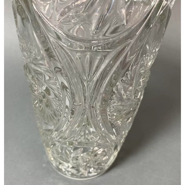Mid 20th Century Vintage European Brilliant Cut Glass Vase, Circa 1960 From Belgium For Sale - Image 5 of 12