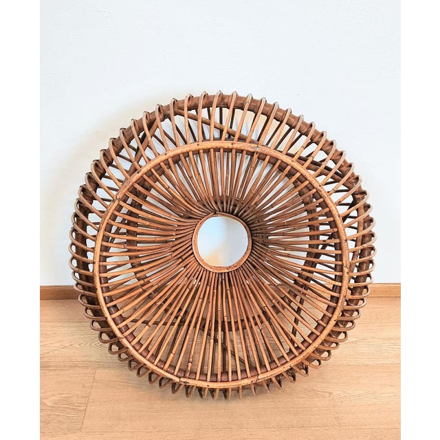 Round Rattan Pouf, 1960s For Sale - Image 4 of 6