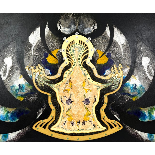 "Marginal Madonna" Abstract Relief Sculpture Carved sculpture and painting by Mickey "Kano" Kane (American, 20th century)....