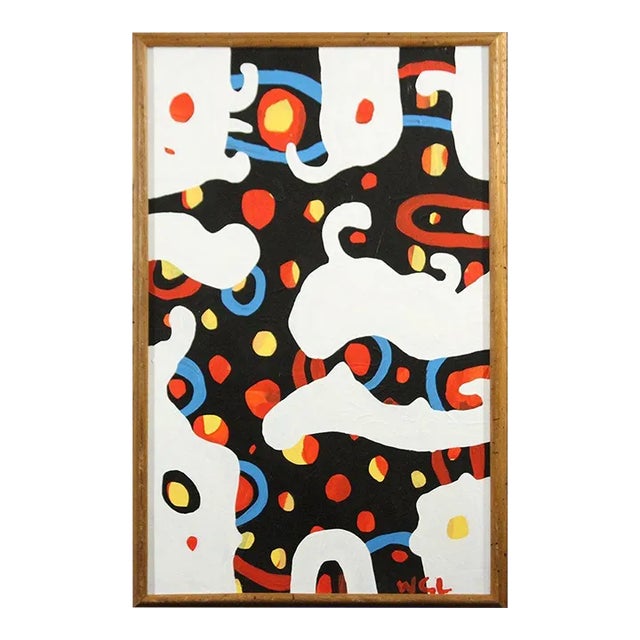 Wayne Cunningham Dance, Abstract Composition Acrylic Painting on Canvas, Framed For Sale