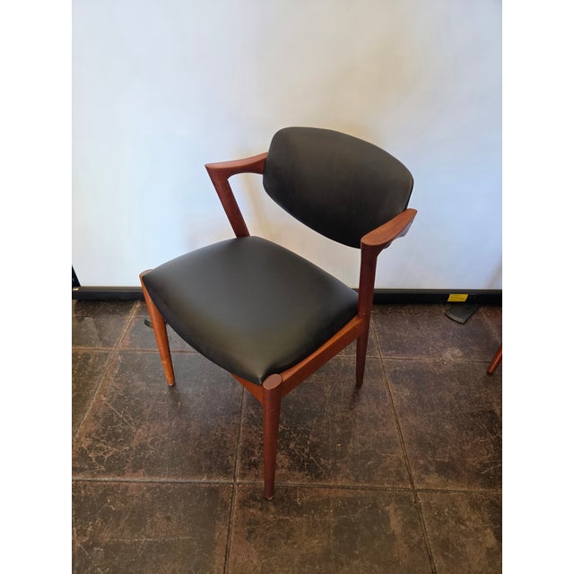 A great sturdy set of Teak Danish Modern Chairs from Denmark. These were designed by Kai Kristiansen and are catalog 1960s...