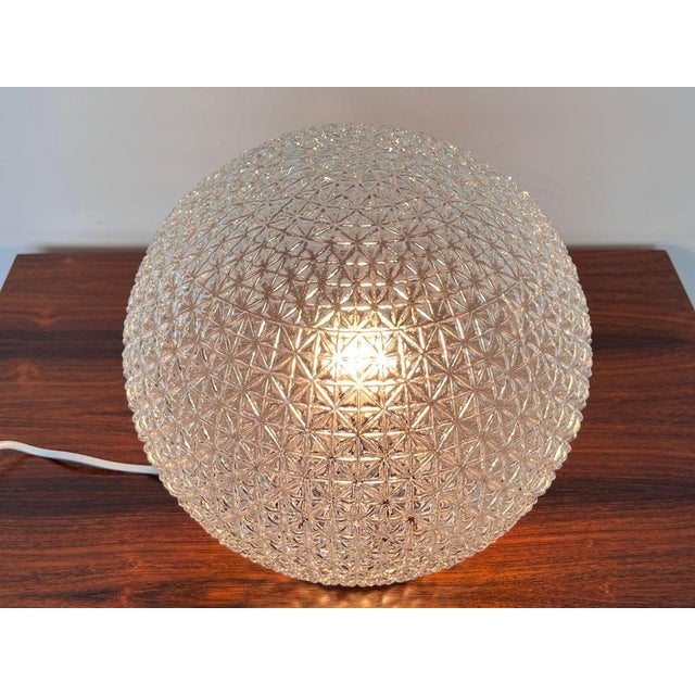 Metal Mid-Century Glass Table Lamp, Czechoslovakia, 1980s For Sale - Image 7 of 8