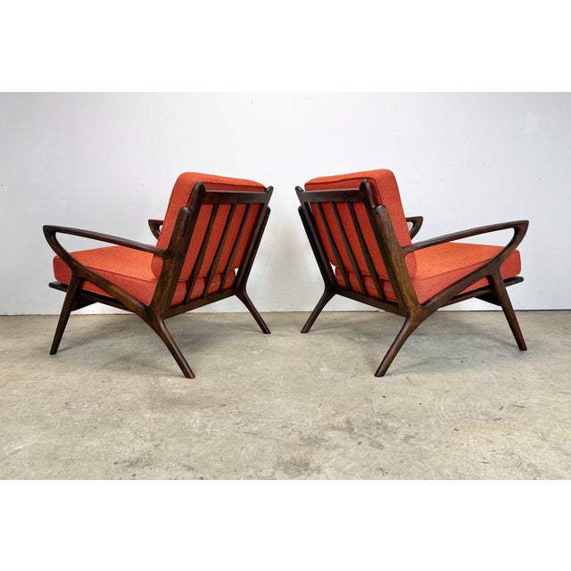 1960s Mid Century Danish Modern Poul Jensen Z Chair Style Lounge Chairs Restored For Sale - Image 5 of 12