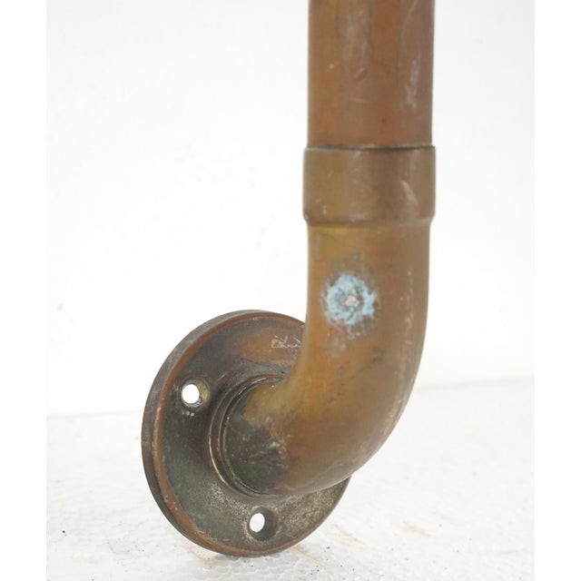 Vintage European 14.25 In. Brass Pipe Door Pull For Sale - Image 9 of 10