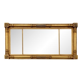 American Classical Giltwood Overmantle Mirror, Attributed to Isaac L. Platt, Circa 1825 For Sale
