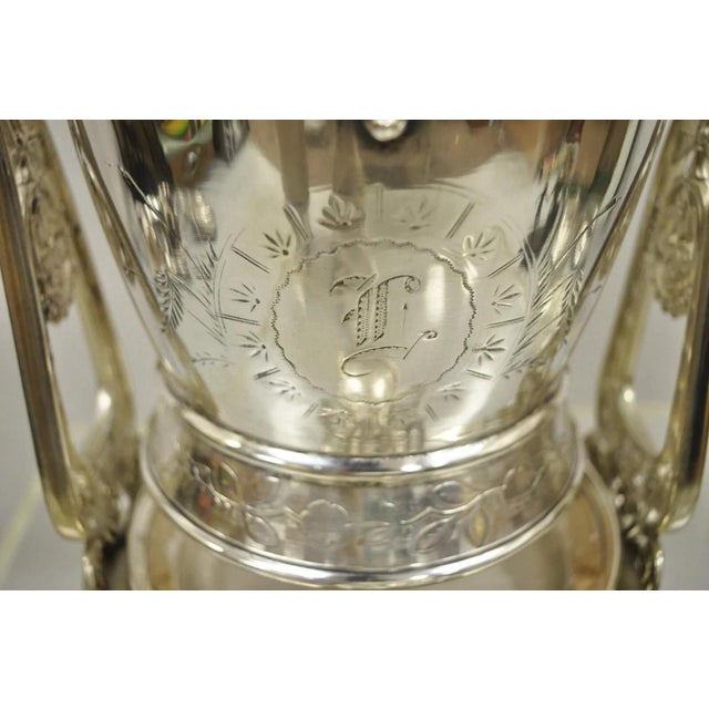 Early 20th Century Antique Wilcox Silver Plated Victorian Ornate Tilt Stand Water Lemonade Pitcher For Sale - Image 5 of 12