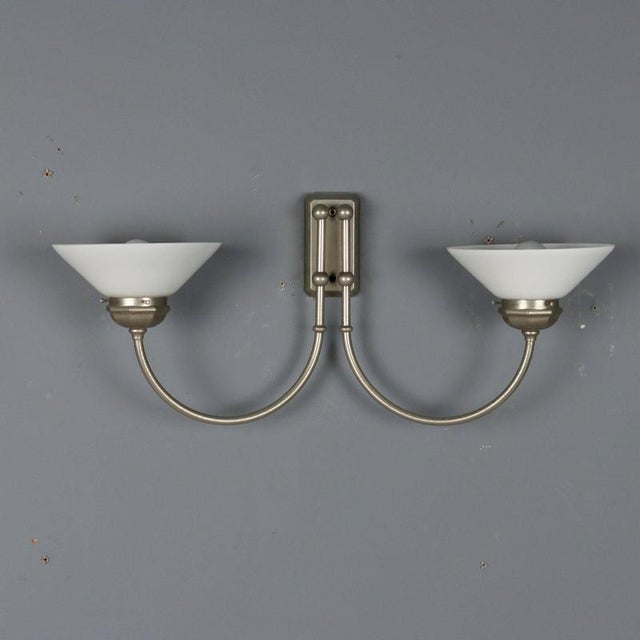 Metal Vintage Metal Wall Light with Glass Diffusers, 1960s For Sale - Image 7 of 7
