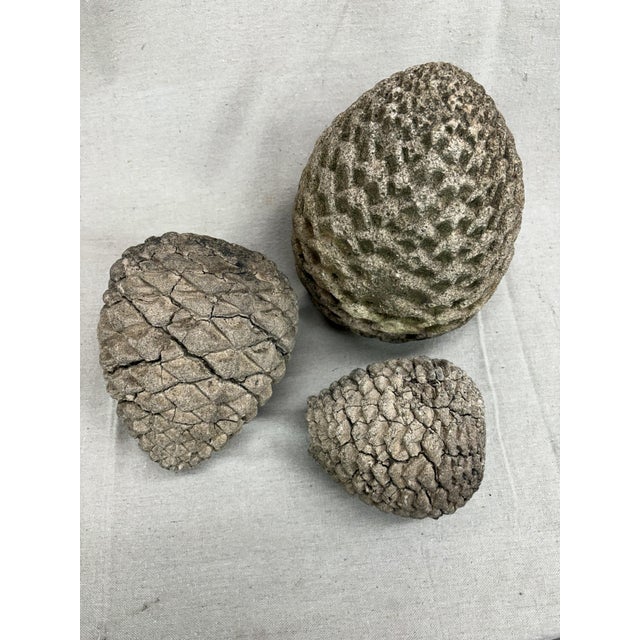 English Late 20th Century Concrete Pinecones - A Grouping of Three Garden Sculptures For Sale - Image 3 of 12