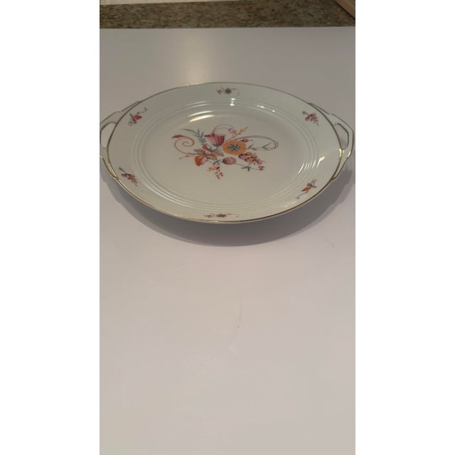 Rosenthal Vintage Art Deco Rosenthal "Tirana" Handled Porcelain Cake Platter For Sale - Image 4 of 5