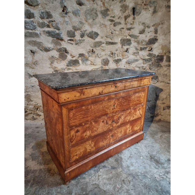 Antique French Elm Commode with Marble Top, 19th Century For Sale - Image 17 of 18