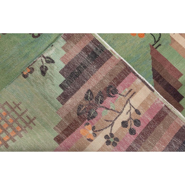 Doris Leslie Blau Vintage Chinese Deco Rug with Emerald Green Field For Sale In New York - Image 6 of 6