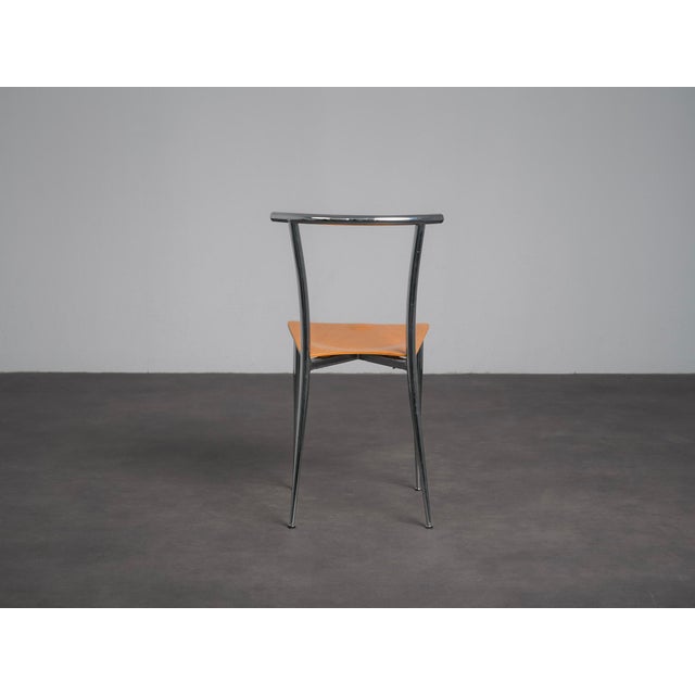 1990s Postmodern Chrome Dining Chairs from Segis, Italy, 1990s, Set of 4 For Sale - Image 5 of 11