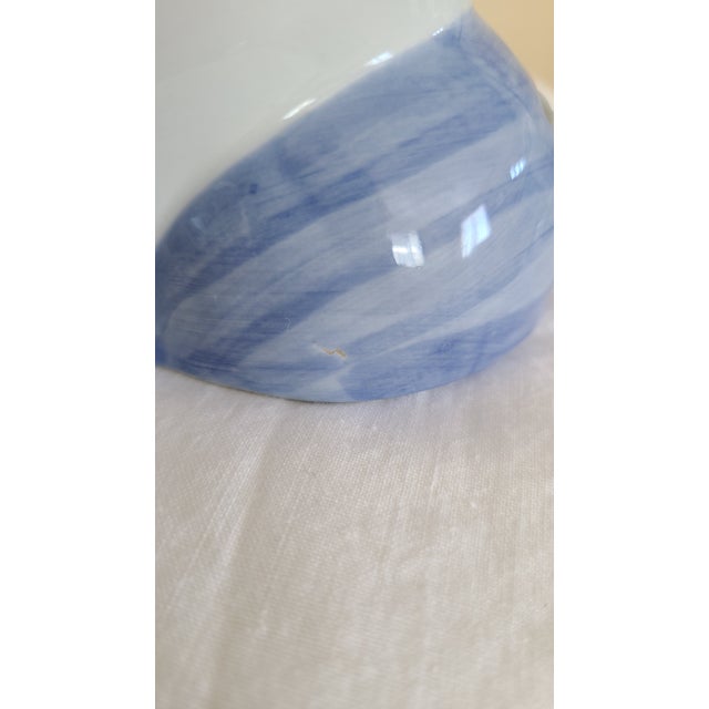 1980s Thai Blue & White Sleeping Boy Piggy Bank Figurine For Sale - Image 13 of 13