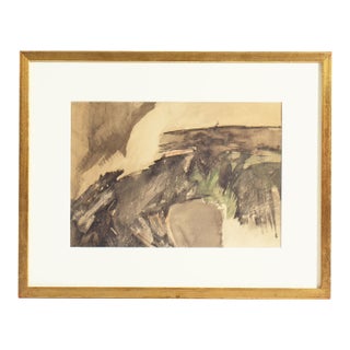 1960s Abstract Watercolor Painting by Le Rouse For Sale