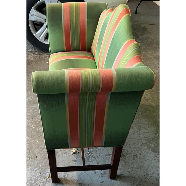 Vintage Southwood Camel Back Loveseat Sofa Settee For Sale In Chicago - Image 6 of 12