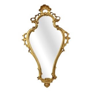 Baroque Style Gilt Crested Mirror, 1950s For Sale