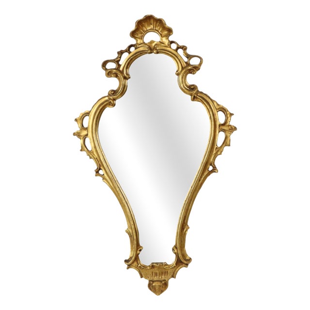 Baroque Style Gilt Crested Mirror, 1950s For Sale