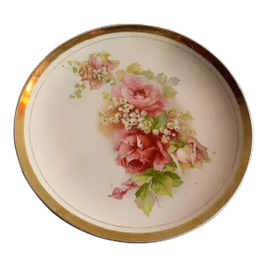 1960s Steinmann & Wellman Hand Painted Floral Plate