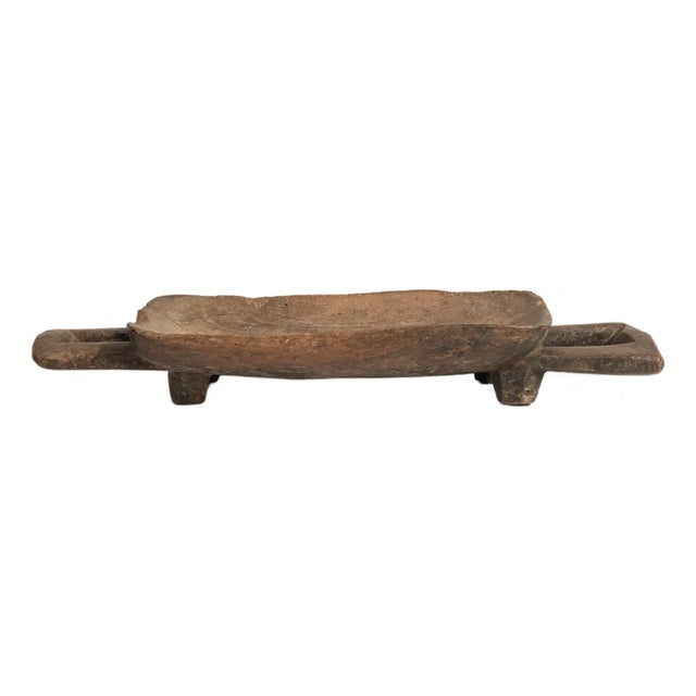Mid 20th Century Mali Brutalist Brown Wood Platter For Sale