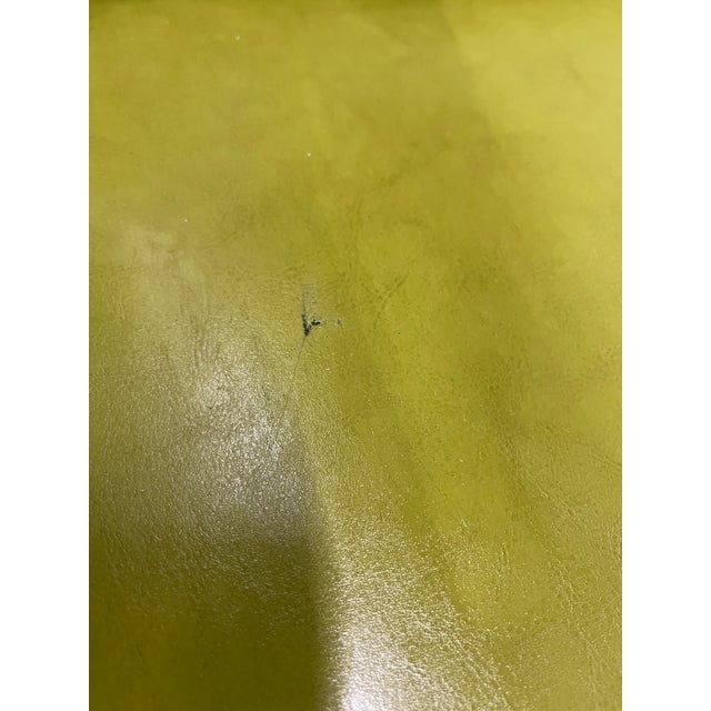Avocado MCM Danish-Style Avocado Green Faux Leather Settee For Sale - Image 8 of 9