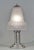 H. Fournet & Daum A wonderful very rare French 1930 art deco lamp in nickel plated wrought iron. The forged base was made...