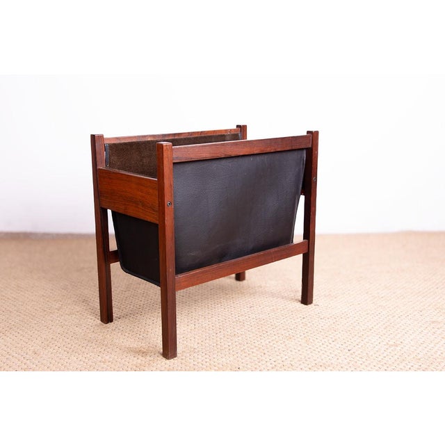 Danish Magazine Rack in Rosewood and Leather, 1960 For Sale - Image 13 of 13