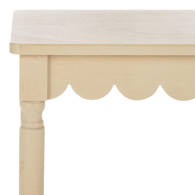 Spritely Home Heaven Scalloped Accent Table in Natural For Sale - Image 4 of 8