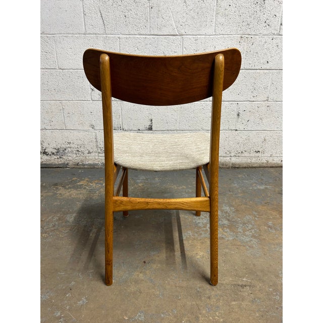 1960s Mid Century Modern 1960s Danish Teak & Oak Dining Chairs - Set of 6 For Sale - Image 5 of 6