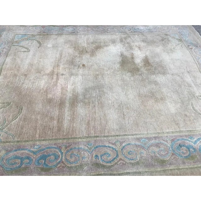 1980s Vintage Tibetan Simple Design Rug For Sale - Image 5 of 12