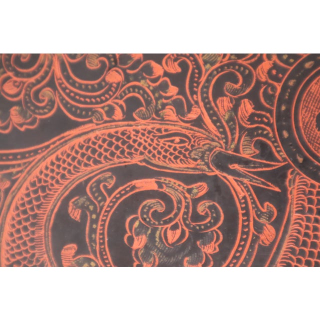 Early 20th Century Red Lacquer Nepal Table, 1960s For Sale - Image 3 of 10