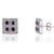 Art Deco Art Deco Blue Sapphire & Diamond Square Halo Wedding Stud Earrings - 2 Pieces For Sale - Image 3 of 13