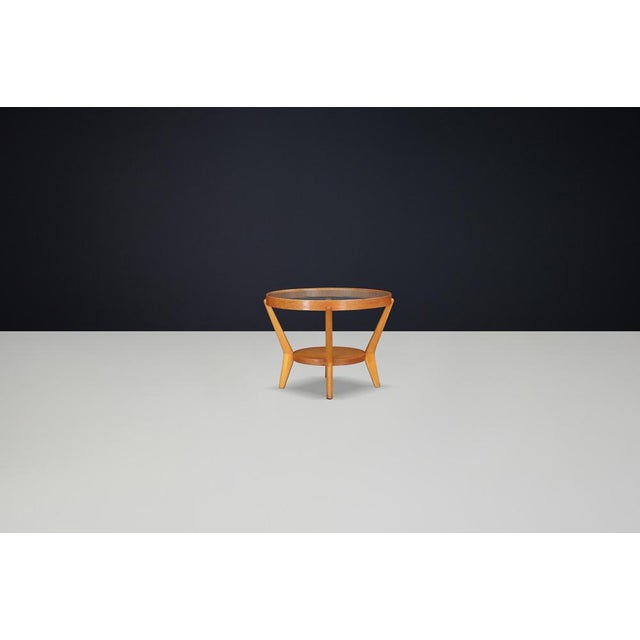 Wood Bentwood Coffee Table attributed to Karel Kozelka & Antonín Kropáček for Int. Prague, 1940s For Sale - Image 7 of 9