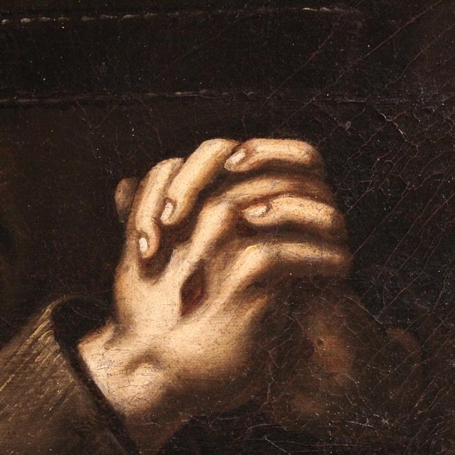 Late 18th Century Italian Artist, Ecstasy of Saint Francis, 1780, Oil on Canvas For Sale - Image 5 of 15