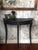 1960s Ethan Allen Demilune Console Table, Hand Refinished, Matte Black, Dark Romance For Sale - Image 5 of 8