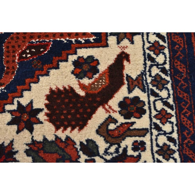 Baloch Rug 3’8” X 6’9” Ivory Wool Vintage Tribal Hand-Knotted Oriental Carpet For Sale - Image 9 of 15