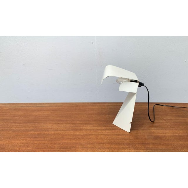 Mid-Century Italian Space Age Minimalist Tole Table Lamp by G. Grego, 1960s For Sale - Image 12 of 18
