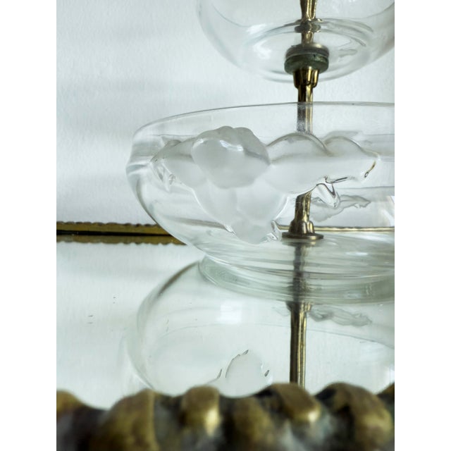 Transparent Vintage Hollywood Regency Walther Glas Two Tier Crystal Glass Tidbit Server, Circa 1960s For Sale - Image 8 of 10