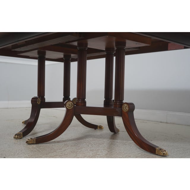 Brown Henkel Harris Inlaid Flame Mahogany Dining Table For Sale - Image 8 of 18
