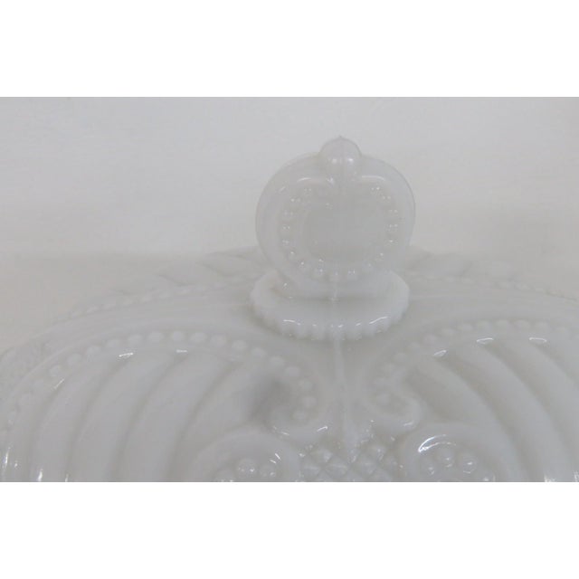 Early 20th Century Portieux Vallerysthal White Opaline Milk Glass French Candy Dish With Lid 4733b For Sale - Image 5 of 18