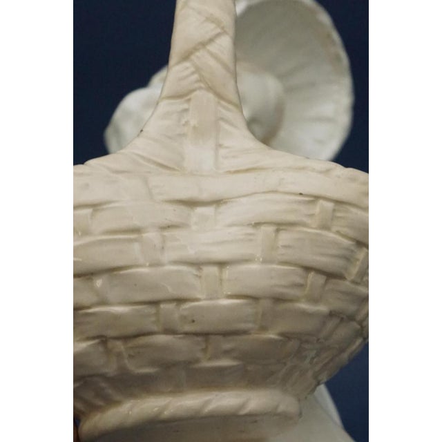 Art Nouveau Ceramic Figurine of Little Girl with Hat and Large Basket by Lefont for Goldscheider, Vienna, Austria, Late 1800s For Sale - Image 17 of 18