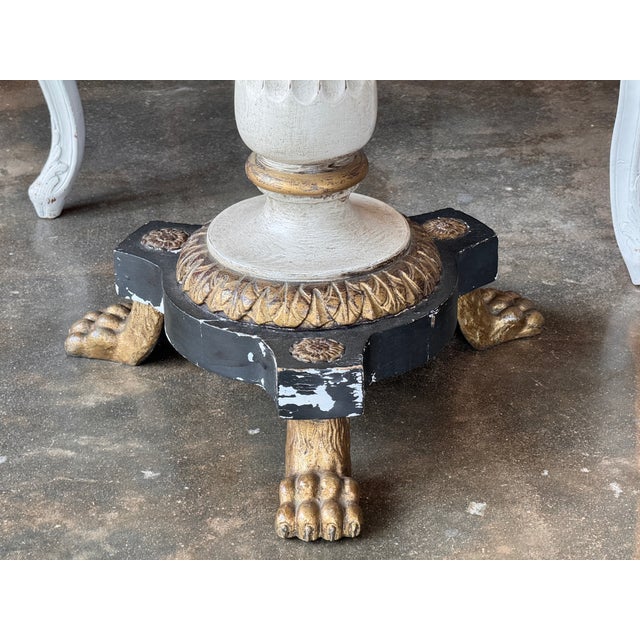 Pair Neoclassical Painted and Gilt Pedestals For Sale - Image 6 of 11