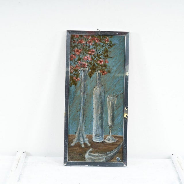Guido Medici, Composition with Pink Flowers, 1960s, Wood For Sale - Image 6 of 6