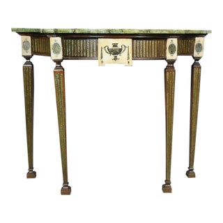 Irish Neoclassic Marble Mounted Console Table For Sale