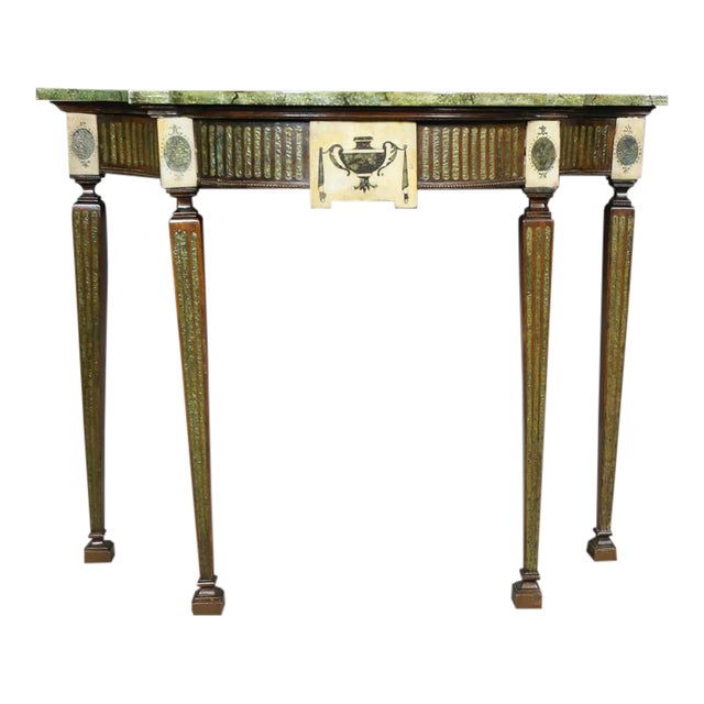 Irish Neoclassic Marble Mounted Console Table For Sale