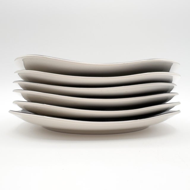 Late 20th Century Sango Quadrille Semi-Porcelain Black Lilies #5101 Snack Plates, Made in Korea- Set of 6 For Sale - Image 9 of 12