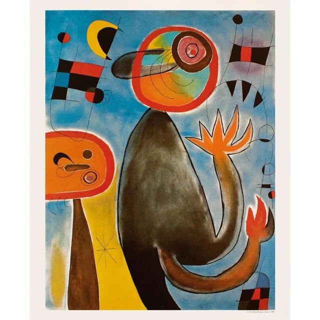 An excellent striking small Second Edition poster after the original oil on canvas abstract painting "Ladders Cross The...