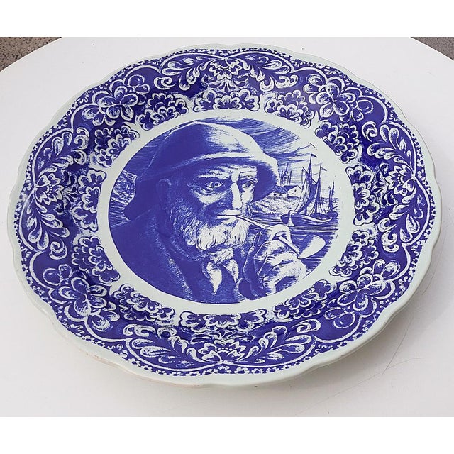 Delft Wall Plate Boch La Louviere Delft Object: Collector's Plate Age: c. 1950s/60s "Sea Captain Man of the Sea"...