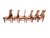 Late 20th Century Henredon Campaign Scene 1 Oak Dining Chairs Set 6 For Sale - Image 5 of 18